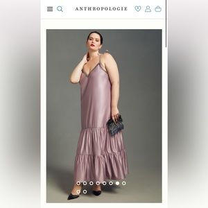 NWT Anthropologie Dhruv Kapoor Light Purple Tiered V-Neck Dress